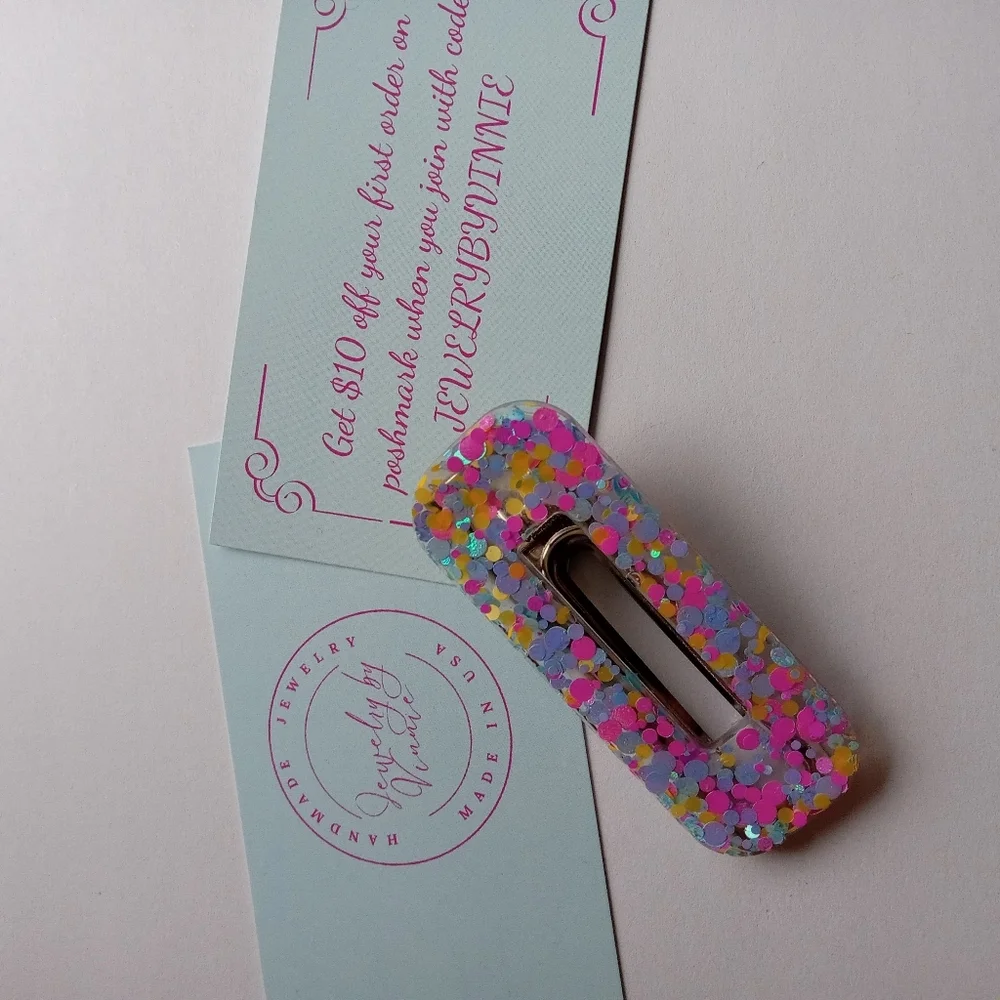5/$25 Hand Crafted Multicolor Hair Clip